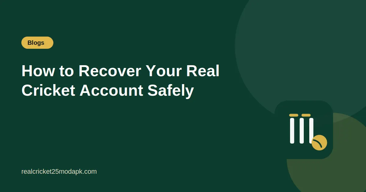 Illustration for the guide: How to Recover Your Real Cricket Account Safely