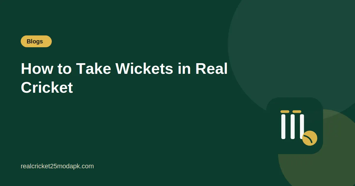 Illustration for the guide: How to Take Wickets in Real Cricket