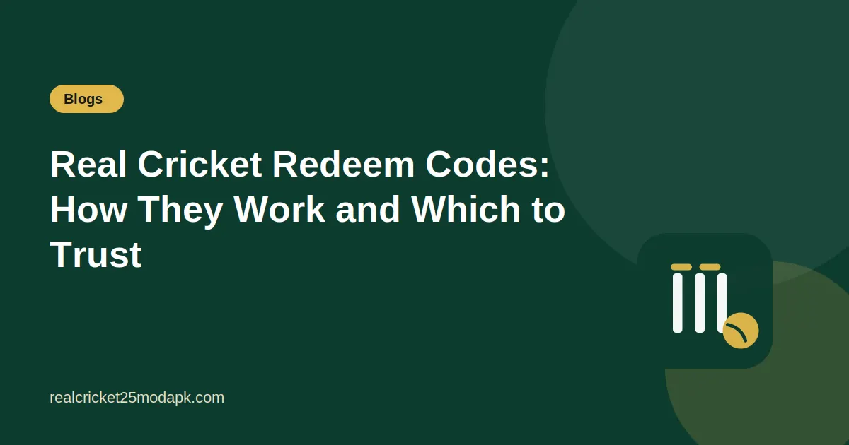 Illustration for the guide: Real Cricket Redeem Codes: How They Work and Which to Trust