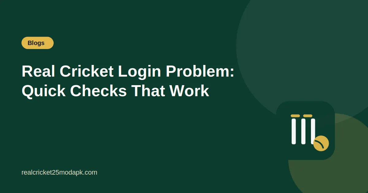 Illustration for the guide: Real Cricket Login Problem: Quick Checks That Work
