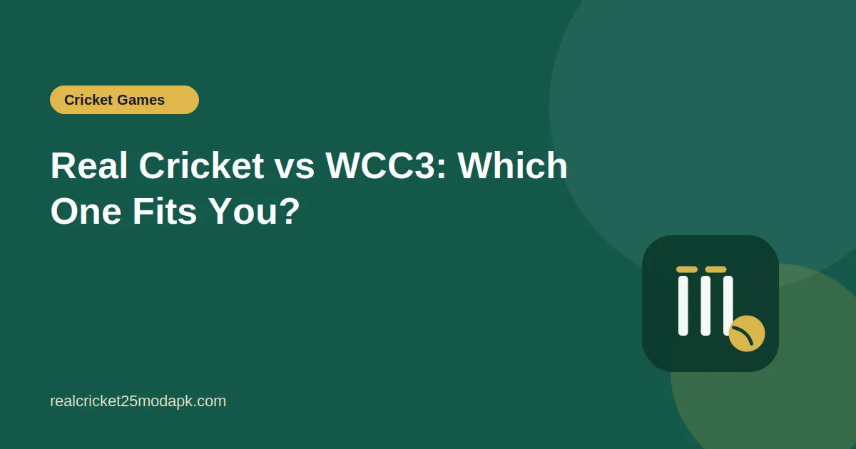 Illustration for the guide: Real Cricket vs WCC3: Which One Fits You?